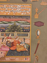 Load image into Gallery viewer, Hand Painted Mughal Maharajah Maharani Painting India Artwork Paper Leisure - ArtUdaipur
