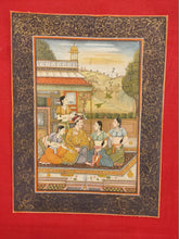 Load image into Gallery viewer, Hand Painted Mughal Maharajah King Romance Miniature Painting India Art Paper - ArtUdaipur
