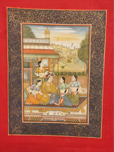 Hand Painted Mughal Maharajah King Romance Miniature Painting India Art Paper - ArtUdaipur