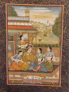 Hand Painted Mughal Maharajah King Romance Miniature Painting India Art Paper - ArtUdaipur