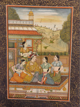 Load image into Gallery viewer, Hand Painted Mughal Maharajah King Romance Miniature Painting India Art Paper - ArtUdaipur
