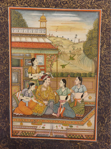 Hand Painted Mughal Maharajah King Romance Miniature Painting India Art Paper - ArtUdaipur