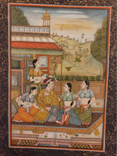 Load image into Gallery viewer, Hand Painted Mughal Maharajah King Romance Miniature Painting India Art Paper - ArtUdaipur
