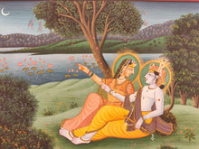 Load image into Gallery viewer, Hand Painted Hindu God Krishna Radha Miniature Painting India Art Paper - ArtUdaipur
