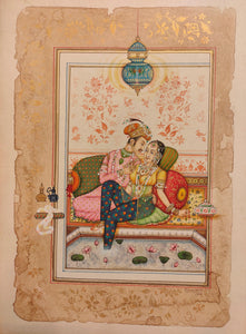 Mughal Painting Artwork Romance Paper