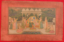 Load image into Gallery viewer, Hand Painted Krishna Radha God Painting India Artwork Paper Hindu Goddess Paper - ArtUdaipur
