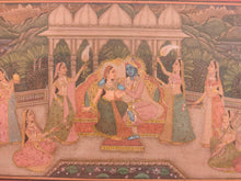 Load image into Gallery viewer, Hand Painted Krishna Radha God Painting India Artwork Paper Hindu Goddess Paper - ArtUdaipur
