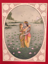 Load image into Gallery viewer, Original Krishna Radha Love Scene Miniature Painting India Art - ArtUdaipur

