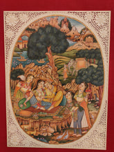 Load image into Gallery viewer, Hand Painted Mughal Love Scene Maharajah Village Miniature Painting India Art - ArtUdaipur

