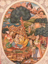 Load image into Gallery viewer, Hand Painted Mughal Love Scene Maharajah Village Miniature Painting India Art - ArtUdaipur
