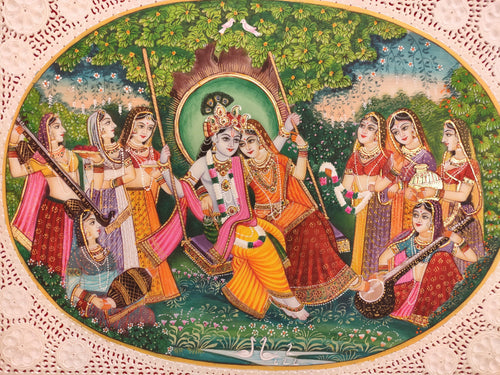 Hindu God Krishna Radha Painting Artwork