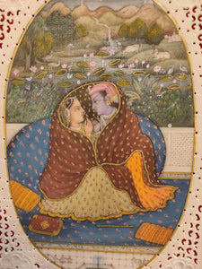 Krishna Radha Romance Hindu God Painting Artwork