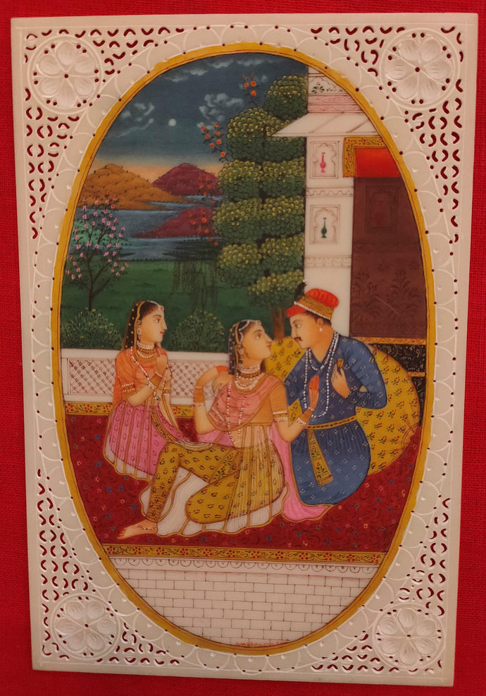 Mughal Love Scene Painting