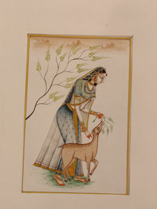 Handmade Indian Miniature Ragini Painting Paper Colors Art Traditional Exquistie - ArtUdaipur