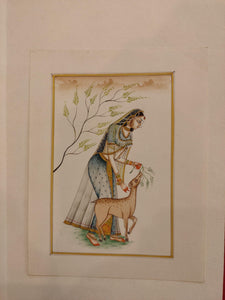 Handmade Indian Miniature Ragini Painting Paper Colors Art Traditional Exquistie - ArtUdaipur