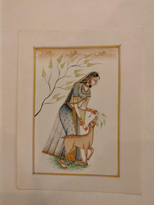 Handmade Indian Miniature Ragini Painting Paper Colors Art Traditional Exquistie - ArtUdaipur