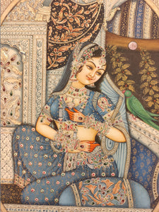 Handmade Indian Miniature Ragini Painting Synthetic Ivory Colors Traditional - ArtUdaipur
