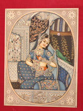 Load image into Gallery viewer, Handmade Indian Miniature Ragini Painting Synthetic Ivory Colors Traditional - ArtUdaipur

