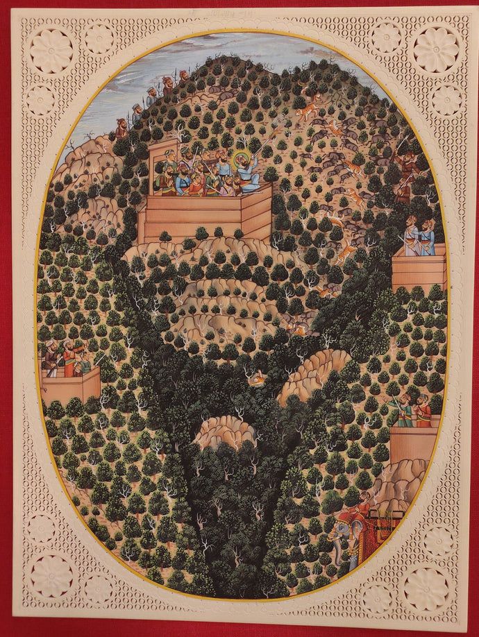Mughal Hunting Scene Painting Artwork