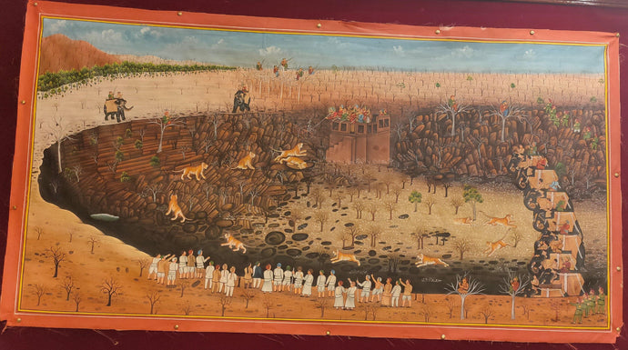Tiger Hunting Scene Painting Artwork