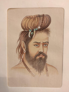 Indian Hand Painted Sadhu Miniature Painting Paper Colors Natural Art - ArtUdaipur