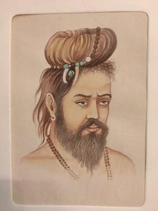 Indian Hand Painted Sadhu Miniature Painting Paper Colors Natural Art - ArtUdaipur