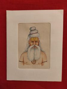 Indian Hand Painted Sadhu Miniature Painting Paper Colors Natural Art - ArtUdaipur