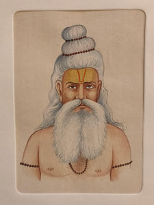 Indian Hand Painted Sadhu Miniature Painting Paper Colors Natural Art - ArtUdaipur