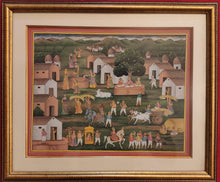 Load image into Gallery viewer, Village Scene Miniature Painting India Rural
