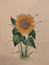 Load image into Gallery viewer, Handmade Indian Miniature Flower Paint Hard Paper Art Work Exquisite Sunflower - ArtUdaipur
