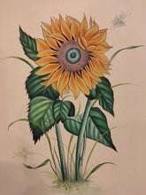 Load image into Gallery viewer, Handmade Indian Miniature Flower Paint Hard Paper Art Work Exquisite Sunflower - ArtUdaipur
