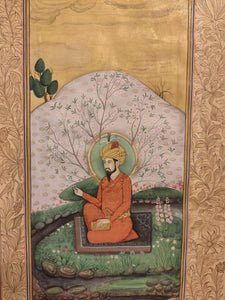 Hand Painted Mughal Persian Maharajah King Portait Miniature Painting India Paper - ArtUdaipur