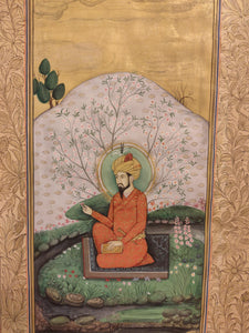 Hand Painted Mughal Persian Maharajah King Portait Miniature Painting India Paper - ArtUdaipur
