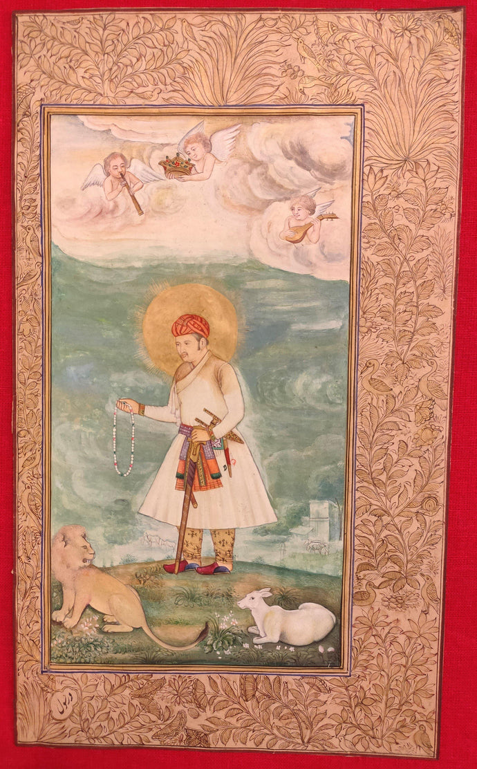 Hand Painted Mughal Maharajah Portrait King Miniature Painting India Paper - ArtUdaipur