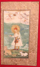 Load image into Gallery viewer, Hand Painted Mughal Maharajah Portrait King Miniature Painting India Paper - ArtUdaipur

