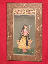 Load image into Gallery viewer, Hand Painted Mughal Maharani Queen Portrait Miniature Painting India Paper - ArtUdaipur
