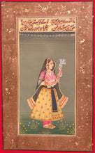 Load image into Gallery viewer, Hand Painted Mughal Maharani Queen Portrait Miniature Painting India Paper - ArtUdaipur
