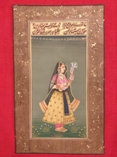 Load image into Gallery viewer, Hand Painted Mughal Maharani Queen Portrait Miniature Painting India Paper - ArtUdaipur

