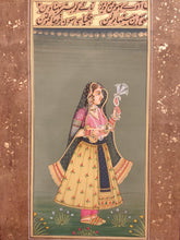 Load image into Gallery viewer, Hand Painted Mughal Maharani Queen Portrait Miniature Painting India Paper - ArtUdaipur

