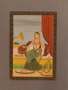 Hand Painted Mughal Maharani Queen Portait Miniature Painting India Paper Art - ArtUdaipur