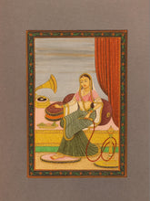Load image into Gallery viewer, Hand Painted Mughal Maharani Queen Portait Miniature Painting India Paper Art - ArtUdaipur
