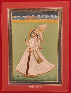 Hand Painted Rajasthani Maharajah King Portrait Miniature Painting India Art - ArtUdaipur