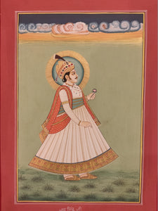 Hand Painted Rajasthani Maharajah King Portrait Miniature Painting India Mewar - ArtUdaipur