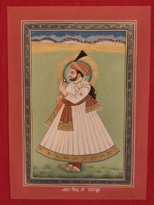 Hand Painted Rajasthani Maharajah King Portrait Miniature Painting India Art - ArtUdaipur