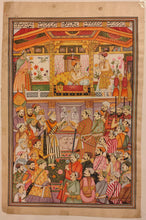 Load image into Gallery viewer, Hand Painted Mughal Maharajah Court Scene Darbar Miniature Painting India Art - ArtUdaipur
