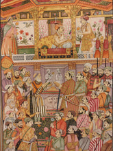 Load image into Gallery viewer, Hand Painted Mughal Maharajah Court Scene Darbar Miniature Painting India Art - ArtUdaipur
