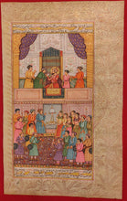 Load image into Gallery viewer, Hand Painted Mughal Court Scene Darbar Maharajah King Miniature Painting India - ArtUdaipur
