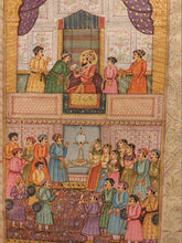 Load image into Gallery viewer, Hand Painted Mughal Court Scene Darbar Maharajah King Miniature Painting India - ArtUdaipur
