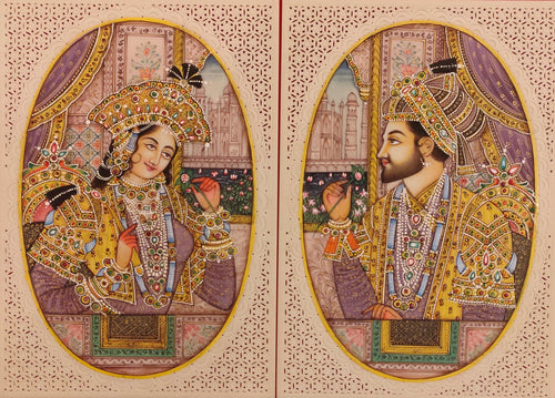 Shah Jahan Miniature Painting Indian Artwork