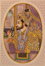 Load image into Gallery viewer, Hand Painted Mughal Shah Jahan and Mumtaz Miniature Painting India Paper Artwork - ArtUdaipur
